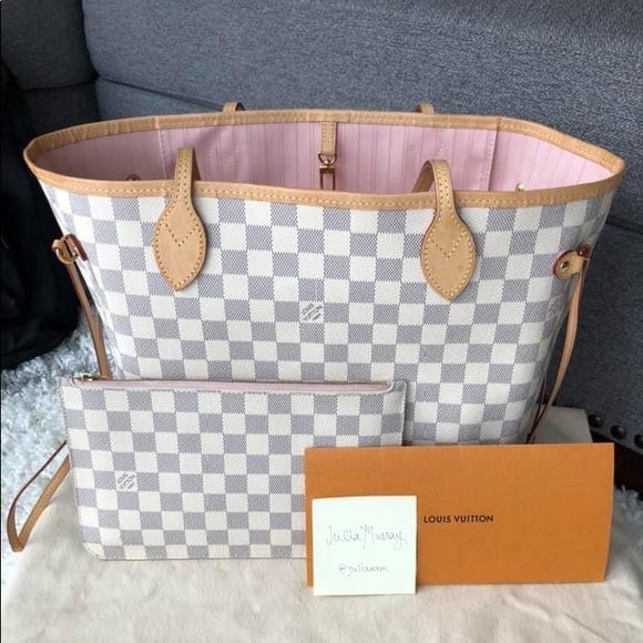 Louis Vuitton Handbags - Louis Vuitton Neverfull MM Azur Rose Ballerine
